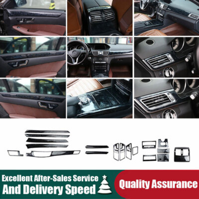 For Benz E-Class 14-2015 Black Wood Grain Car Interior Decoration Full Set Cover