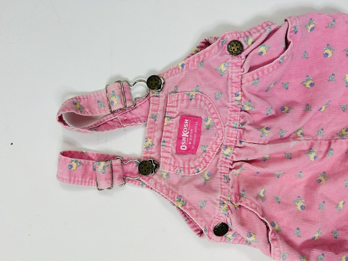 VTG 80s OshKosh B'gosh Corduroy Micro Floral Bib Overalls