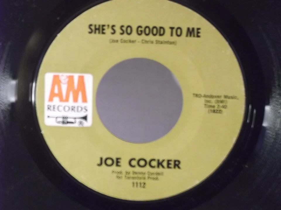 Joe Cocker,A&M, "Delta Lady",US,7" 45,1969 blues rock,tan labels, Mint - Image 2 of 2