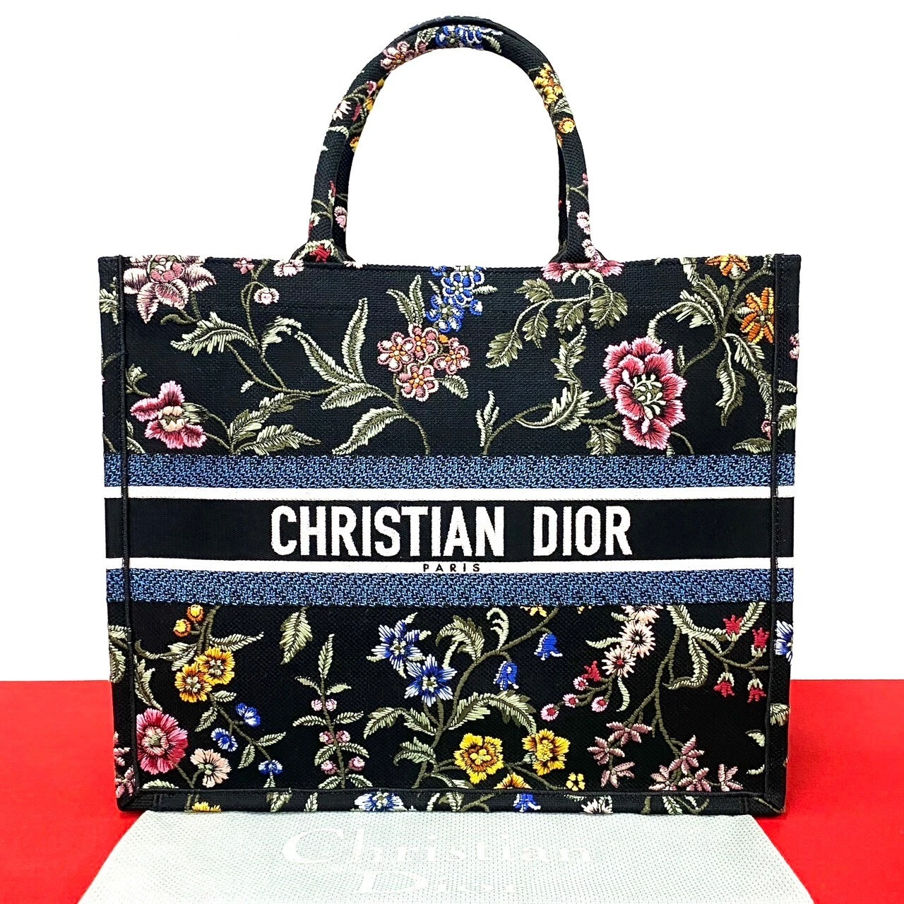Grand sac fourre tout Christian Dior livre toile noir  6410