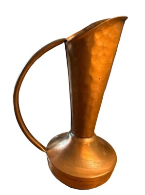 MCM Copper Pitcher Bud Vase Gregorian Hammered Ewer USA 7  Vintage
