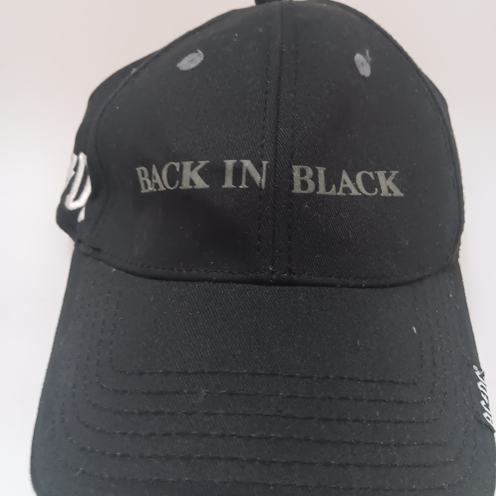 AC/DC Back In Black Adjustable Buckle Strap Cap AC/DC Logo By Concept One