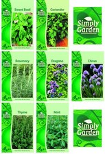 7 Herb Seeds Variety Pack Coriander Mint Chive Basil Oregano