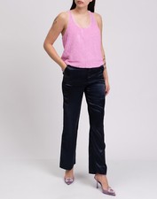 8 Satin Tailored Trousers Size IT 40 Zip Fly