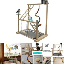 Parrots Playground Wood Perch Stand Revolving Ladders Swing - Large