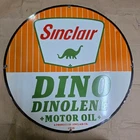 SINCLAIR DINOLENE PORCELAIN ENAMEL SIGN 29 X 29 INCHES