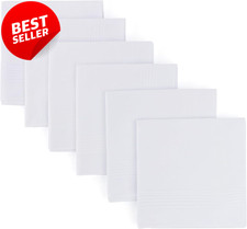 Men's Handkerchiefs 100 Pure Cotton Soft White Classic Hankies 6 Pack - US