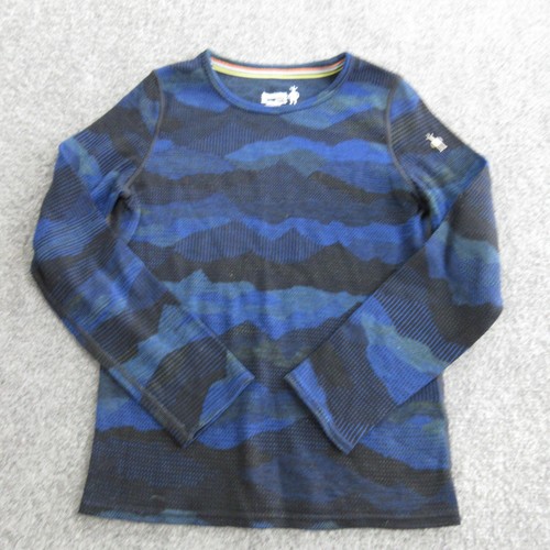 Smartwool Shirt Girls XL Blue Long Sleeve Merino 250 Wool Base Layer Hiking Top