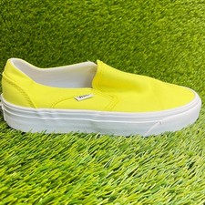 Vans Classic Slip-On Womens Size 6 Neon Yellow Athletic Skate Shoes Sneakers