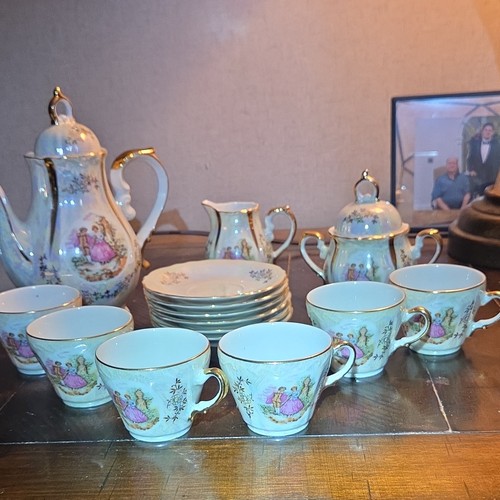 Arnart Gold Crown Lusterware 15 PC demitasse Tea Set - Japan