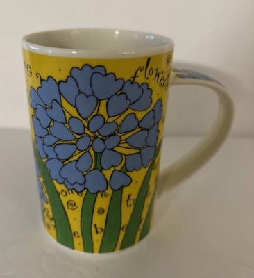 Vtg Dunoon Big Blooms Ceramic 12oz Mug AGAPANTHUS Kate Mawdsley Design Scotland