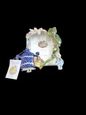 Blue Sky Clayworks Heather Goldminc Spring 4 X 6 Musical Frame Frog & Flowers