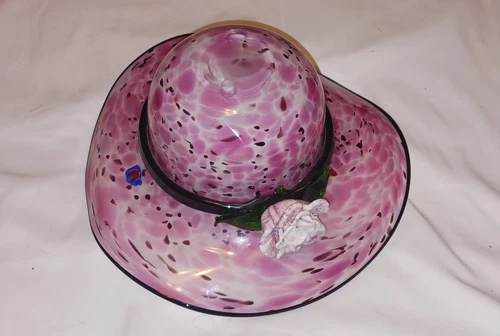murano style hand blown glass hat