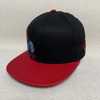 New Era Spider-Man 59FIFTY Fitted Flat Brim Black Red Size 7 Hat