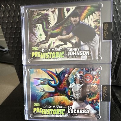 Wild Card Dino-Might Prehistoric Alumination 2-Card Lot Johnson/Escarra PHPTE2