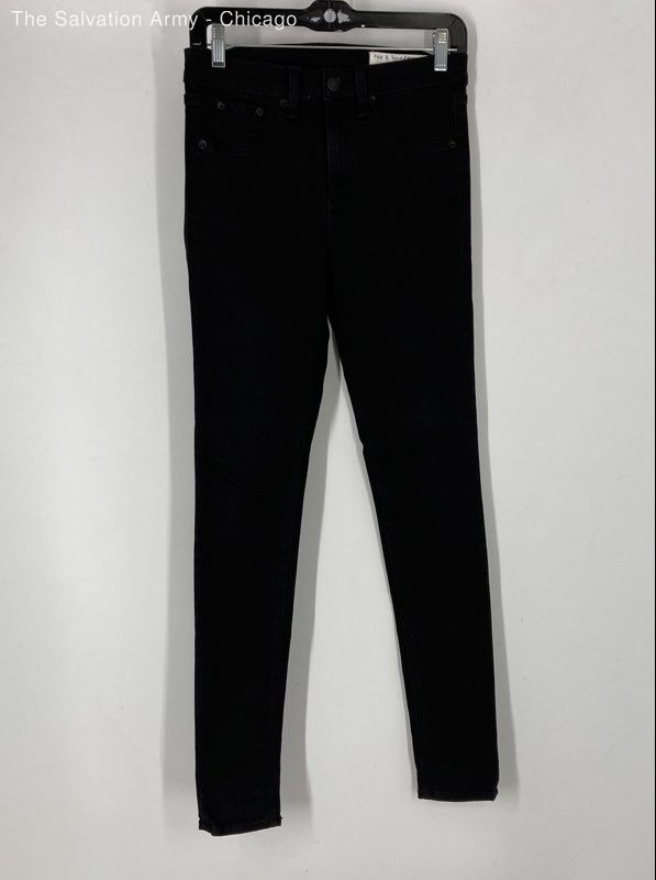 Rag & Bone Womens Black Denim Dark Wash 5-Pocket Design Skinny Jeans Size 28