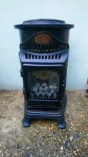 Provence 3400W Portable Gas Heater - Matt Black- Log Effect, Light Use.  Gas inc