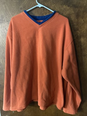 Xl Orange Fleece Sweatshirt V Neck By Basic Edition
