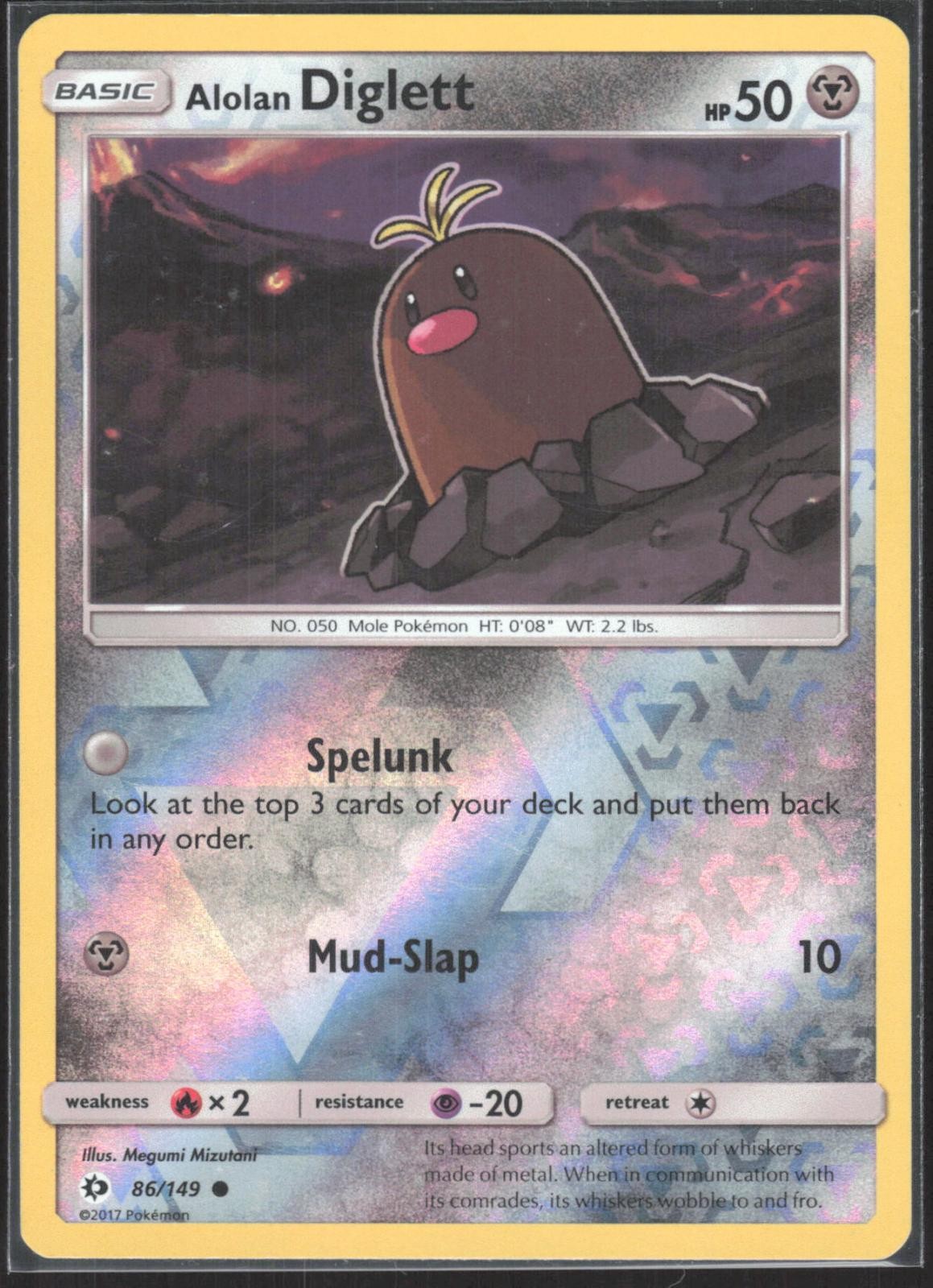 Alolan Diglett 86 SM Base Set - Reverse Holo Pokemon NM/M (Common)