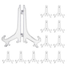 12 Set 6" Acrylic Plate Stands for Display Stand Plate Holder Transparent