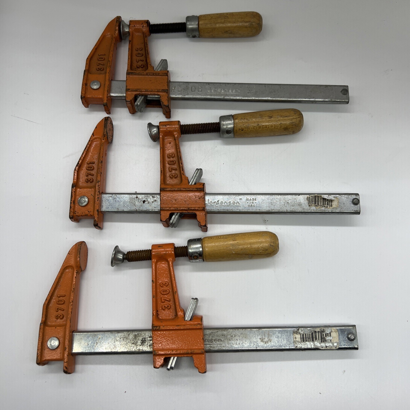 Vintage Jorgensen Adjustable Bar Clamp No. # 3701 Set of 3