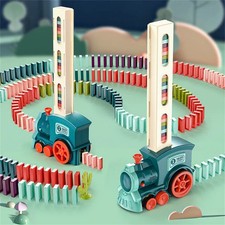 Domino Train Toy Domino Train Set - Automatic Block Builder Toy Xmas Kids  Gift
