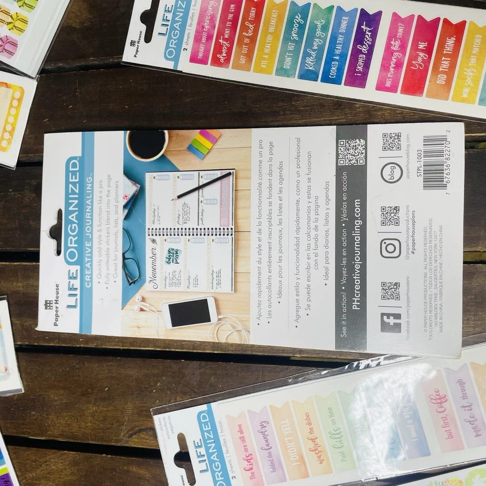 Paper House Life Organized Sticker Label Books Foil Accent Value Pack Lot Of 10! - Image 2 of 4