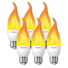LED Flame Light Bulbs E26 Base, Upgraded 3 Modes Flickering Candle Bulbs for ...