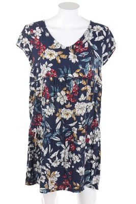 promod Kleid Blumen Print L dunkelblau
