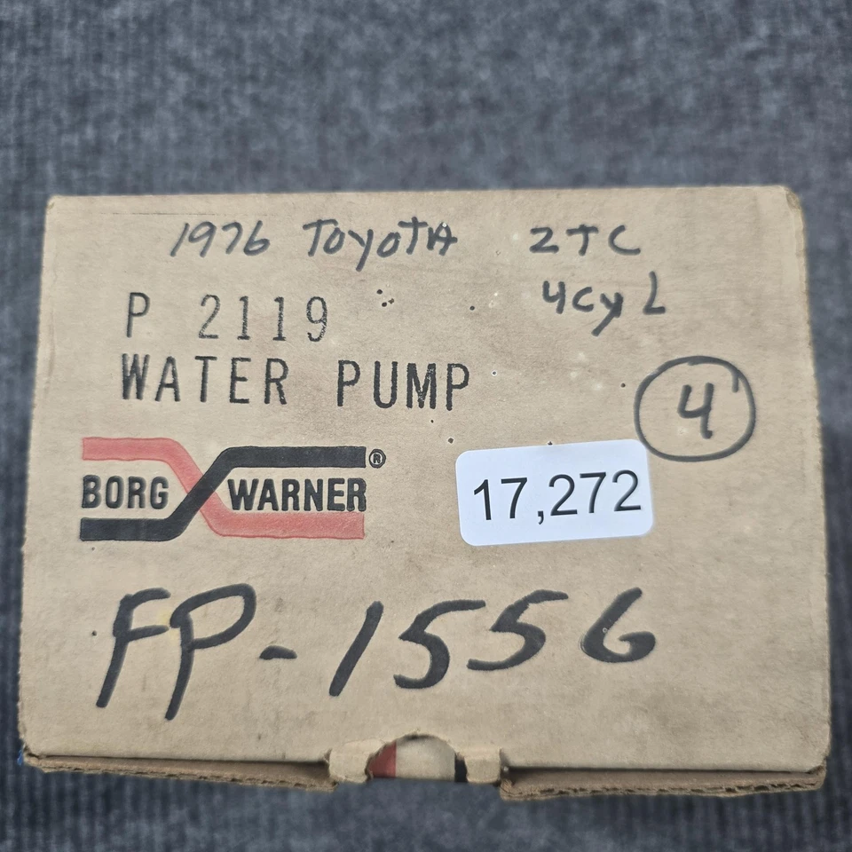 Borg Warner Water Pump P2119 NOS Fits 1971-1978 Toyota Corolla 1600 2TC 4-Cyl - Image 2 of 4
