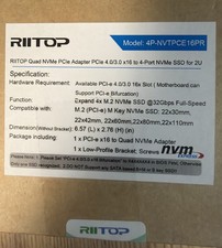 Quad PCIe NVMeAdapter, PCIe 4.0 x16 to 4Ports M.2 NVMe Converter Card for 2U New