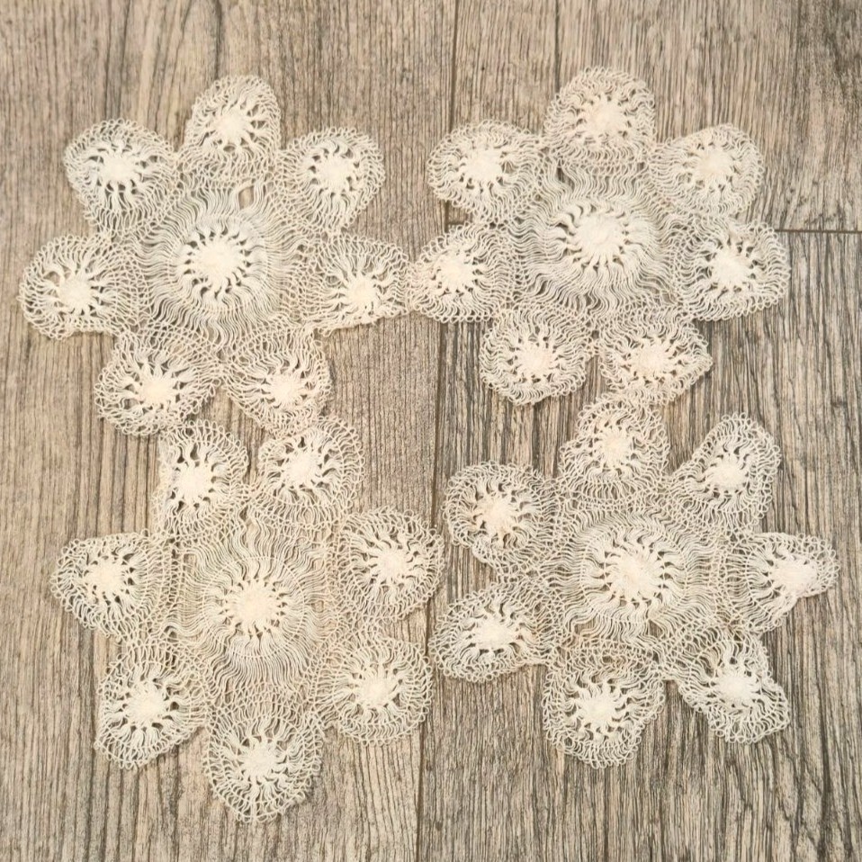 Muñecos de encaje Tenerife antiguos Tenerife rueda encaje o tela de araña encaje starburst x4