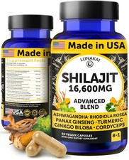 USA Made Pure Shilajit with Ashwagandha Rhodiola 60ct