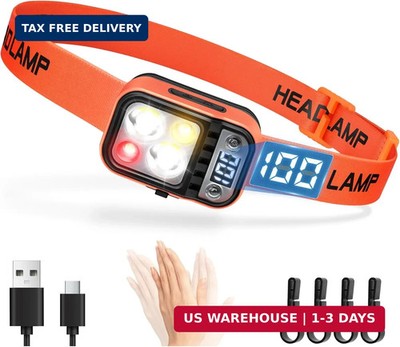 DARKBEAM LED Headlamp High Lumens USB Rechargeable Dual Light Headlight for Hard