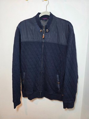 Ted Baker London Quilted Full Zip Jacket Men s 7 3XL Navy Sardin