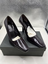 VTG GUCCI Women s Plum Purple Black Size 8B Square Toe Heels C1