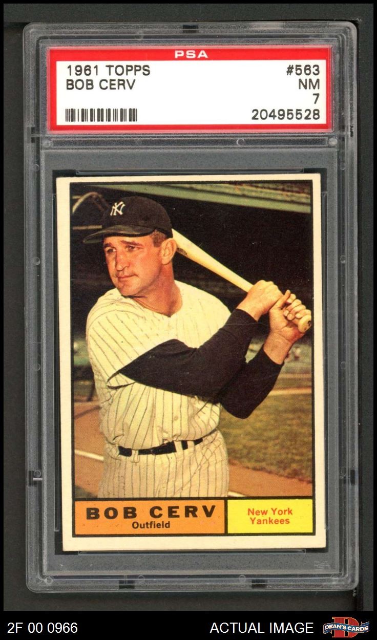 1961 Topps #563 Bob Cerv Yankees PSA 7 - NM