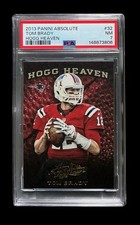 2013 panini absolute #32 tom brady; hogg heaven SP red throwback jersey PSA 7