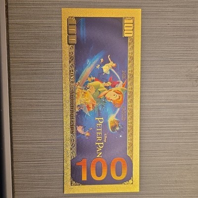 Disney Peter Pan & Wendy Gold Limited Edition Collectible Banknote