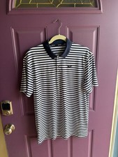 Nike Golf Dri-FIT Men's Victory Horizontal Stripe Polo Shirt - Navy/White M113
