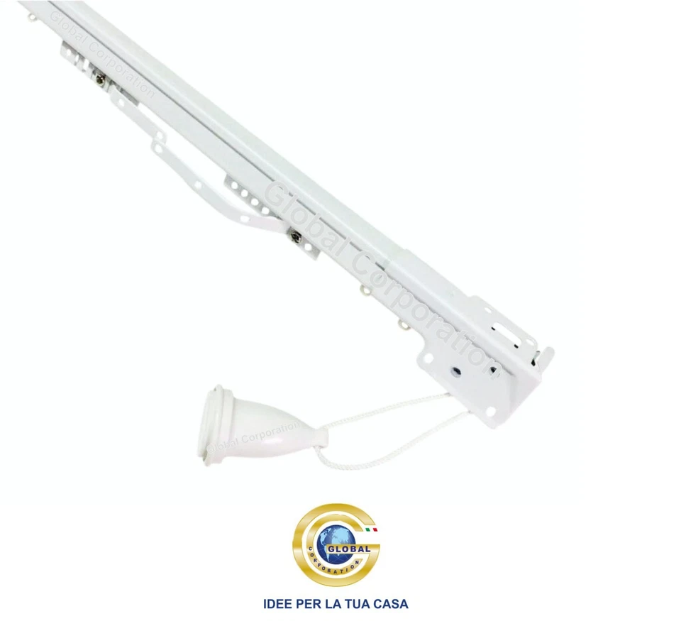 BASTONE TENDA ESTENSIBILE BINARIO BINARI TENDE PER TENDAGGI SCORRITENDA BIANCO - Immagine 2 di 4