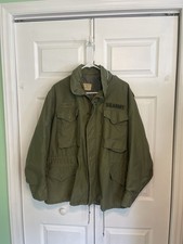 Vintage M-65 Jacket Mens M Short 70s Coat Cold Weather Field OG107 With Hood