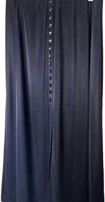 #ad Briggs Pull On Skirt Women#x27;s Petite PL Blk Stretch Lg Button Accent Witchy Goth $16.99