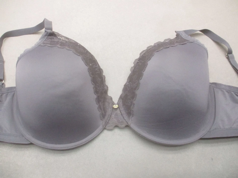 Sutiã feminino 36DDD Natori cinza forrado de renda fechamento traseiro com fio Demi camiseta 10P - Imagem 2 de 4