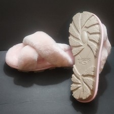 UGG Fuzzetta Pink Faux Fur Slide Slippers Wom...