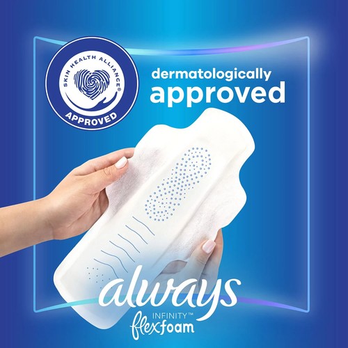 Always Infinity FlexFoam Overnight Pads with Wings, Unscented - Size 4 (64 ct.) - Picture 2 of 6