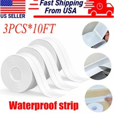 3PCS Caulk Tape Waterproof Self Adhesive for Bathroom Caulking Tape Shower Caulk