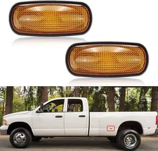 Amber Fender Side Marker Lights Housing For 03-09 Dodge Ram 2500 3500 Dually Bed