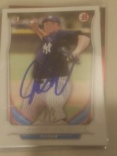 jonathan holder signed card autographed 1st bowman auto 2014 new york yankees