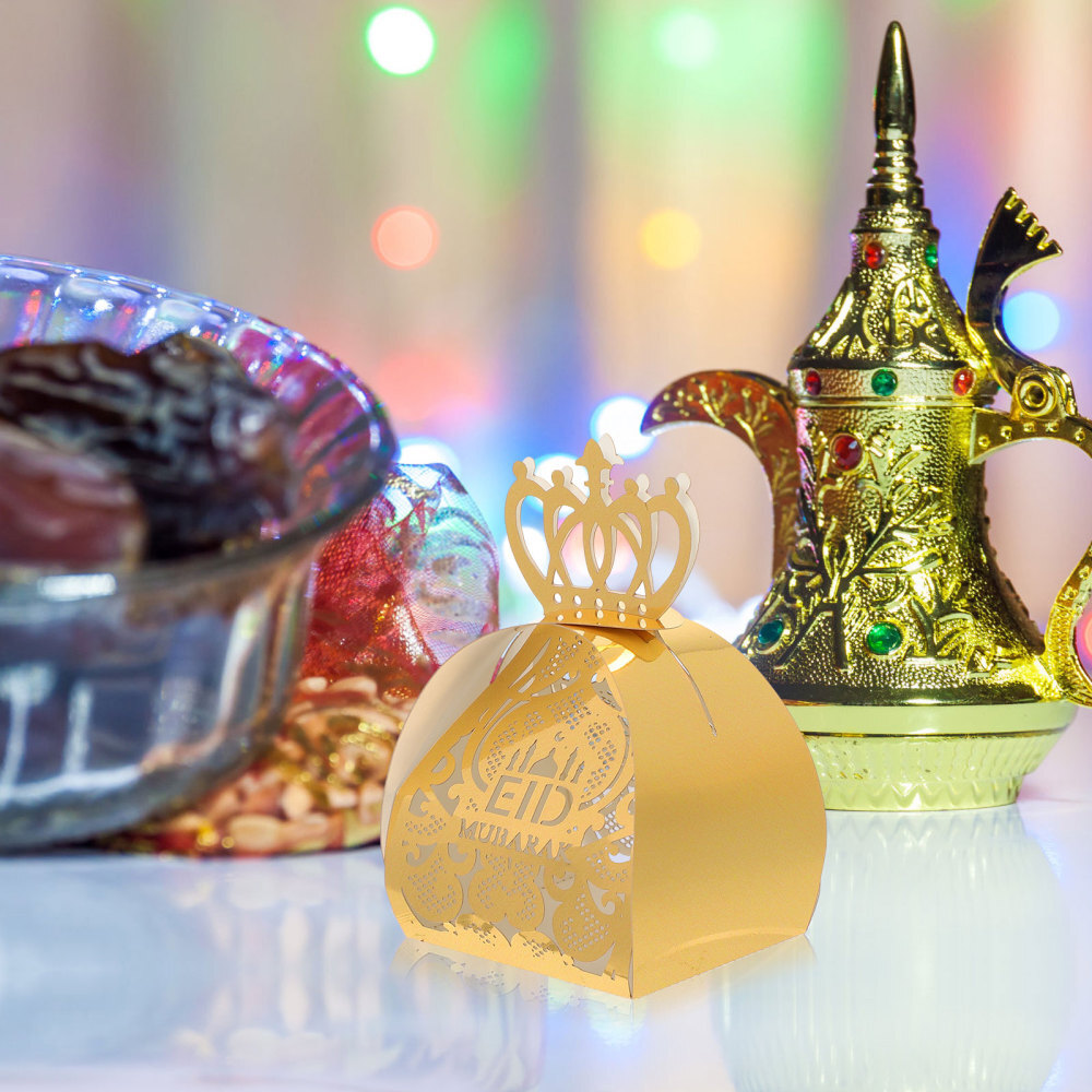 50 Pcs Gift Packing Boxes Muslim Festival Bags Islamic Party Supplies